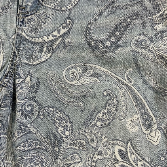 Chico's Light Blue Bandana Paisley Ankle Stretch Skinny Jeans Coastal Cowgirl - Picture 4 of 12